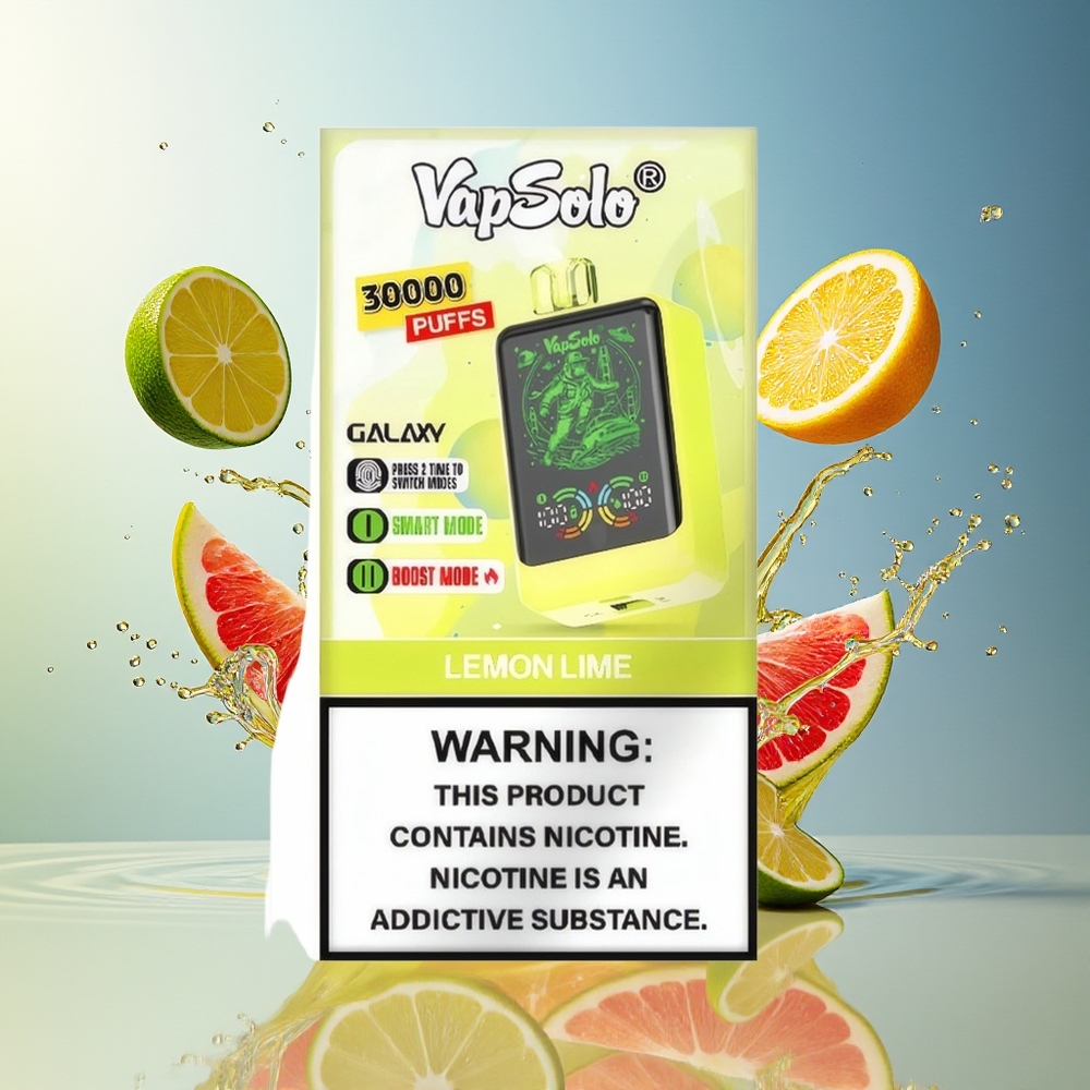 VapSolo GALAXY 30000 Puffs 40ml 850mAh Type-C Norge Engros Sitron Lime