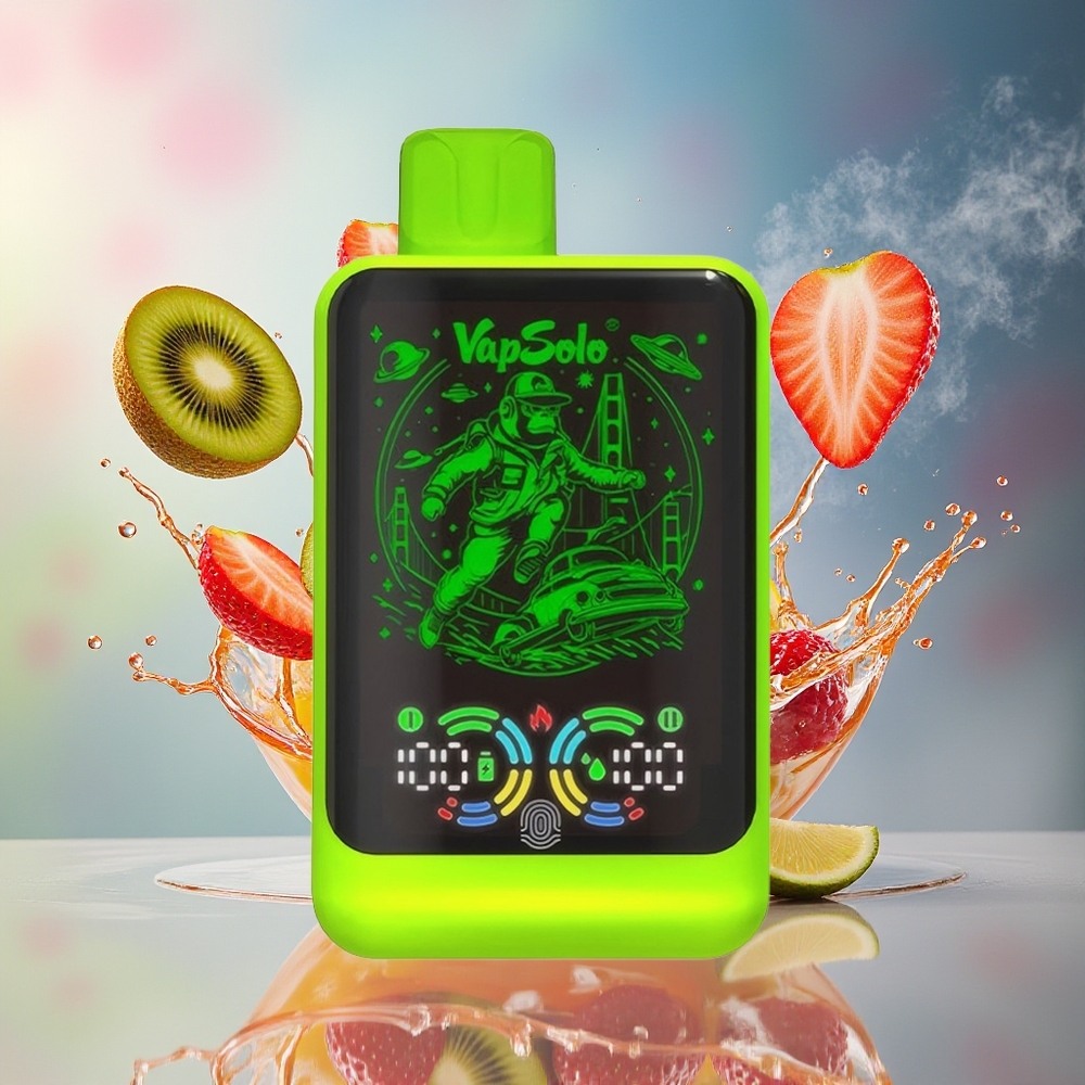 VapSolo GALAXY 30000 Puffs Norge Engros 40ml 850mAh Type-C Jordbær Kiwi