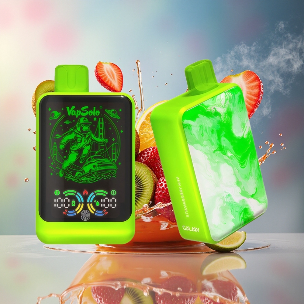 VapSolo GALAXY 30000 Puffs Norge Engros 40ml 850mAh Type-C Jordbær Kiwi