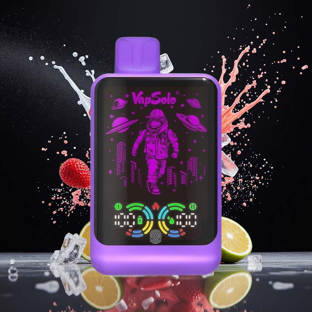 VapSolo GALAXY 30000 Puffs Norge Engros 40ml 850mAh Type-C Svart Is Drangofrukt Jordbær