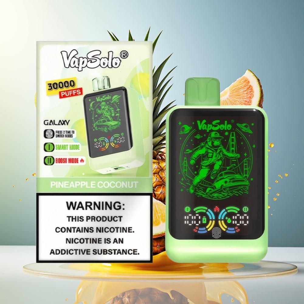 VapSolo GALAXY 30000 Puffs Norge Engros 40ml Ananas Kokos Type-C 850mAh