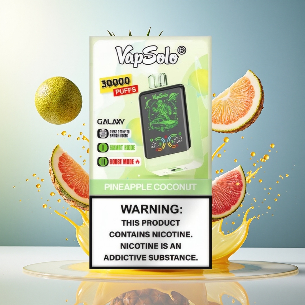 VapSolo GALAXY 30000 Puffs Norge Engros 40ml Ananas Kokos Type-C 850mAh