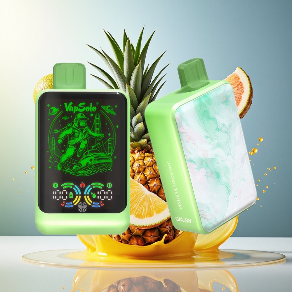 VapSolo GALAXY 30000 Puffs Norge Engros 40ml Ananas Kokos Type-C 850mAh