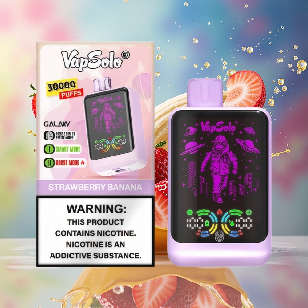 VapSolo GALAXY 30000 Puffs Norge Engros 40ml Type-C Jordbær Banan