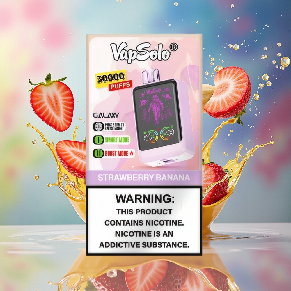 VapSolo GALAXY 30000 Puffs Norge Engros 40ml Type-C Jordbær Banan