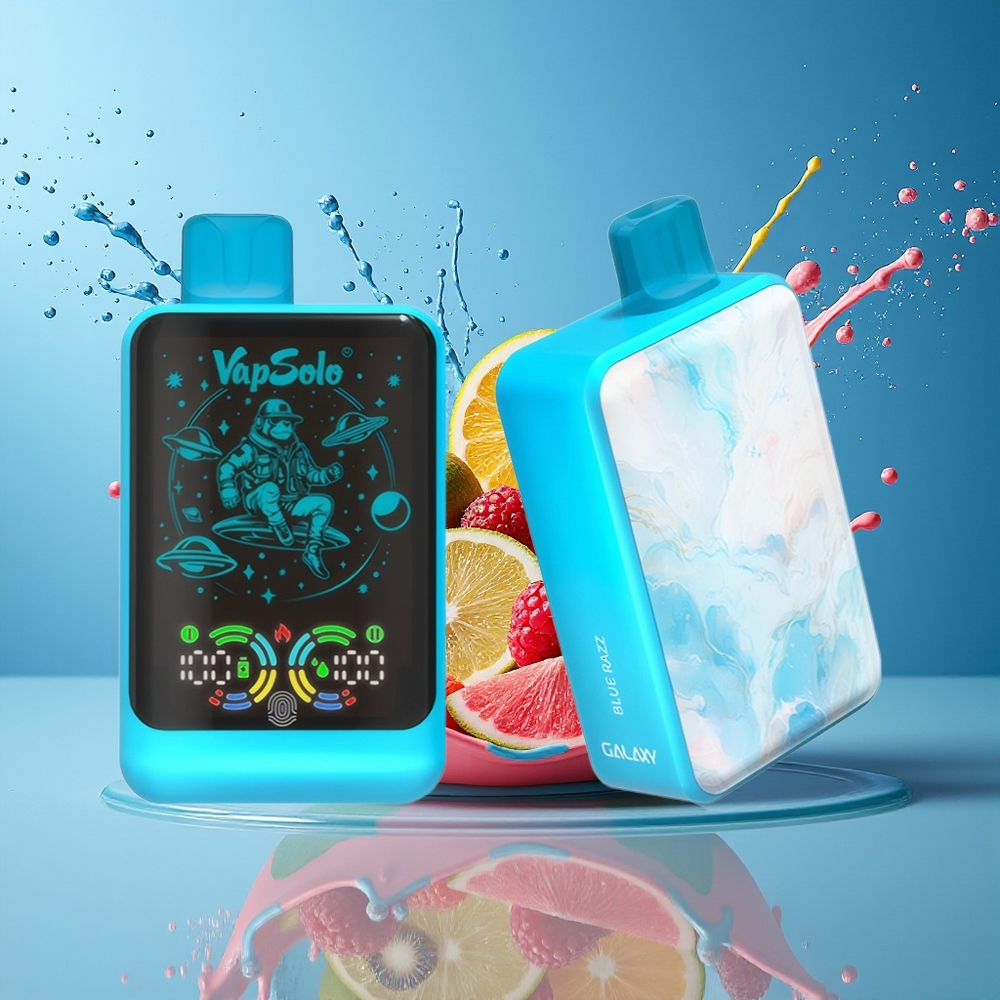 VapSolo GALAXY 30000 Puffs Norge Engros Blå Bringebær 40ml 850mAh Type-C