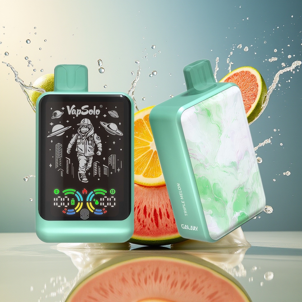 VapSolo GALAXY 30000 Puffs Norge Engros Engangsdamper 850mAh Type-C Trippel Melon