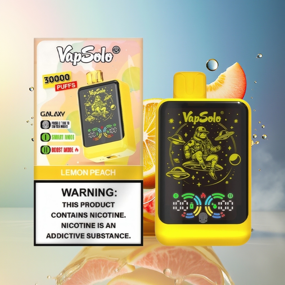 VapSolo GALAXY 30000 Puffs Norge Engros Type-C 850Mah Sitronsjikt Fersken