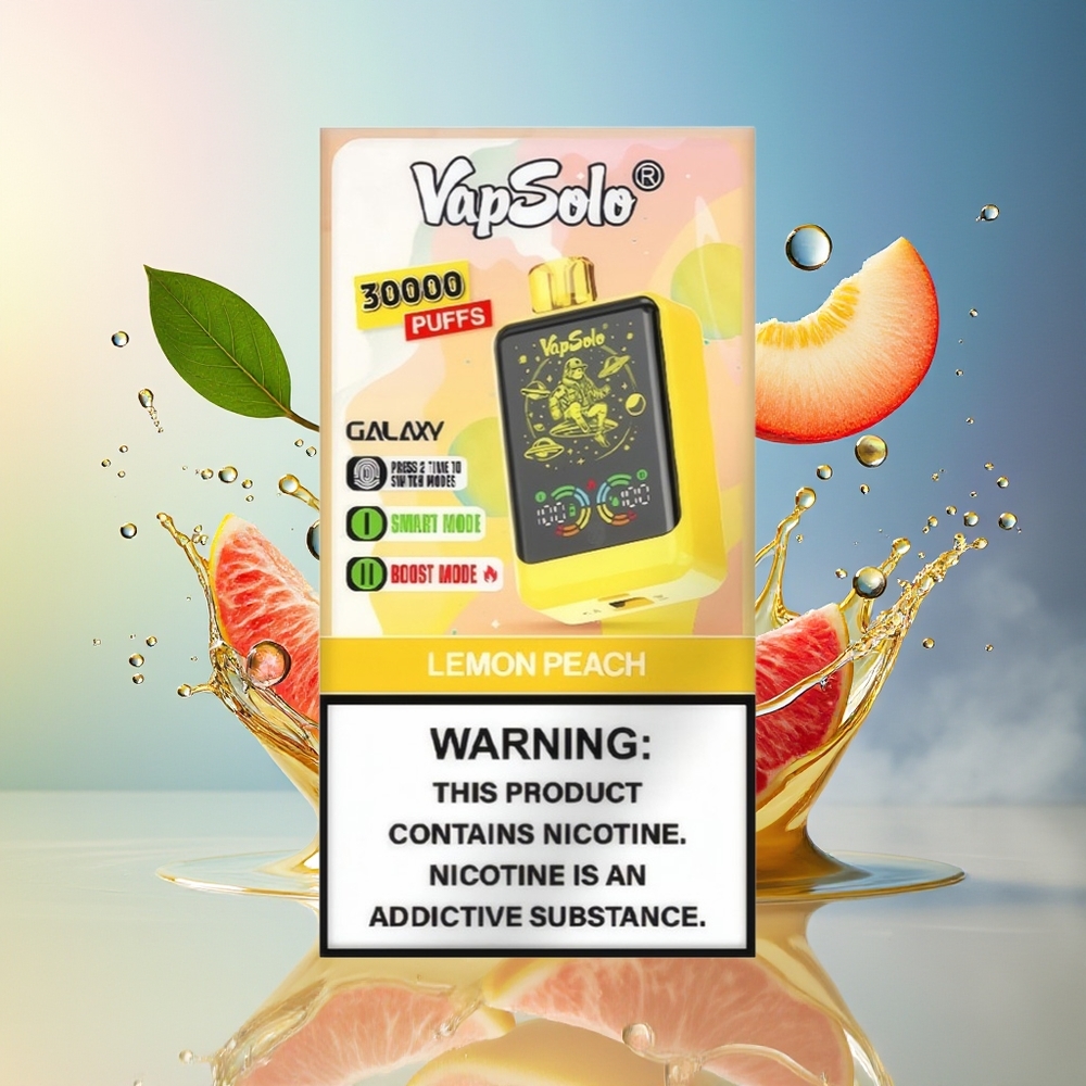 VapSolo GALAXY 30000 Puffs Norge Engros Type-C 850Mah Sitronsjikt Fersken