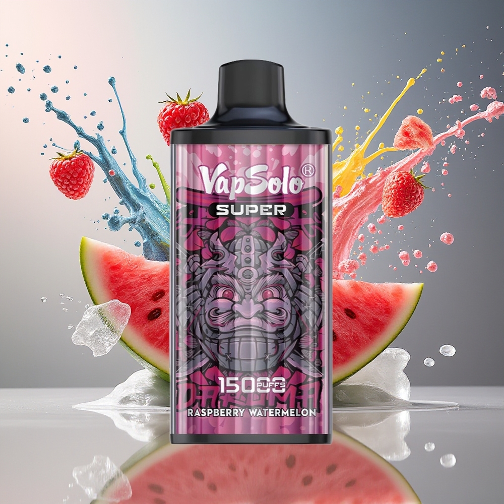 VapSolo Super 15000 Puffs 40ml 850mah Norge Engros Bringebær Vannmelon