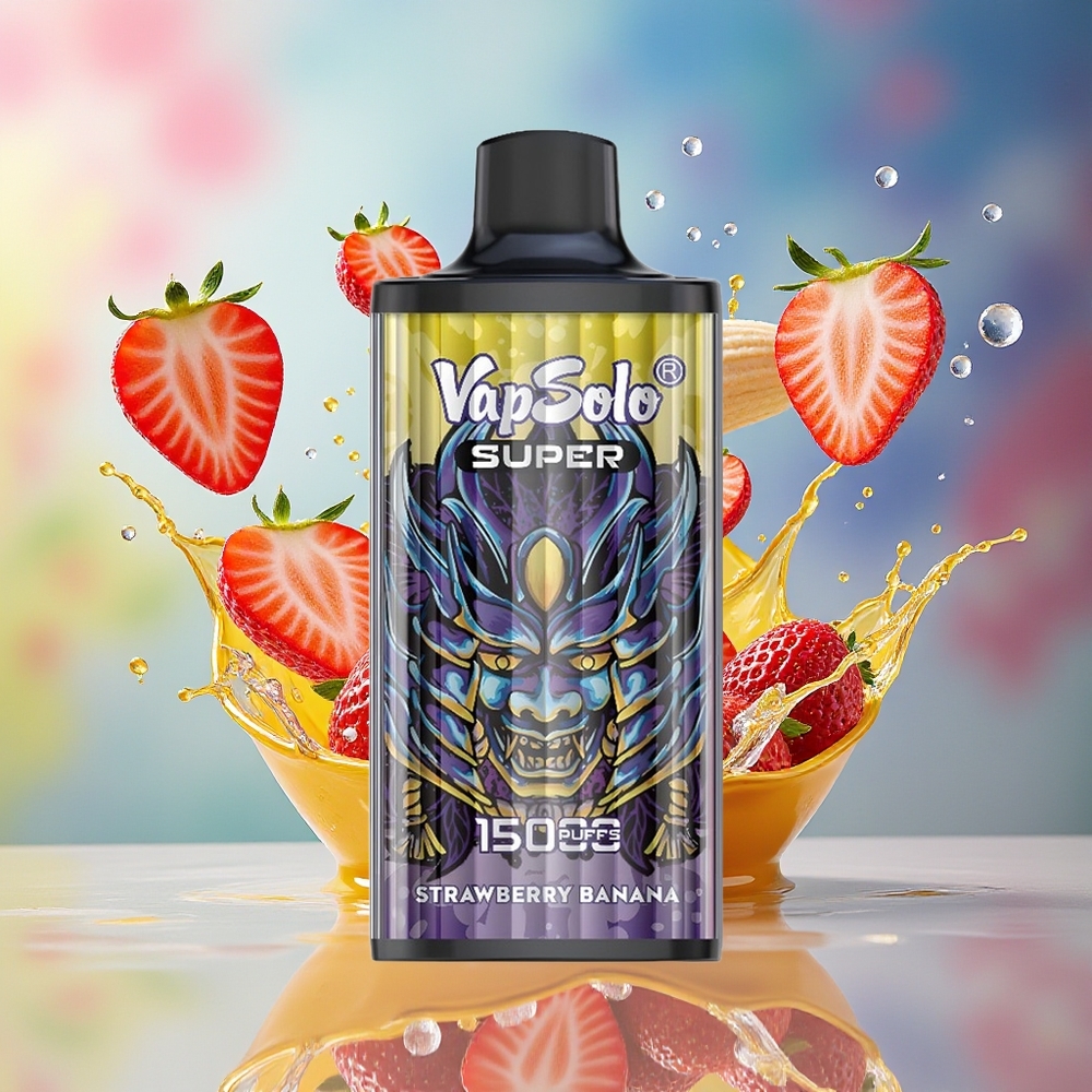 VapSolo Super 15000 Puffs 40ml Norge Engros Jordbær Banan Type-C 850mah
