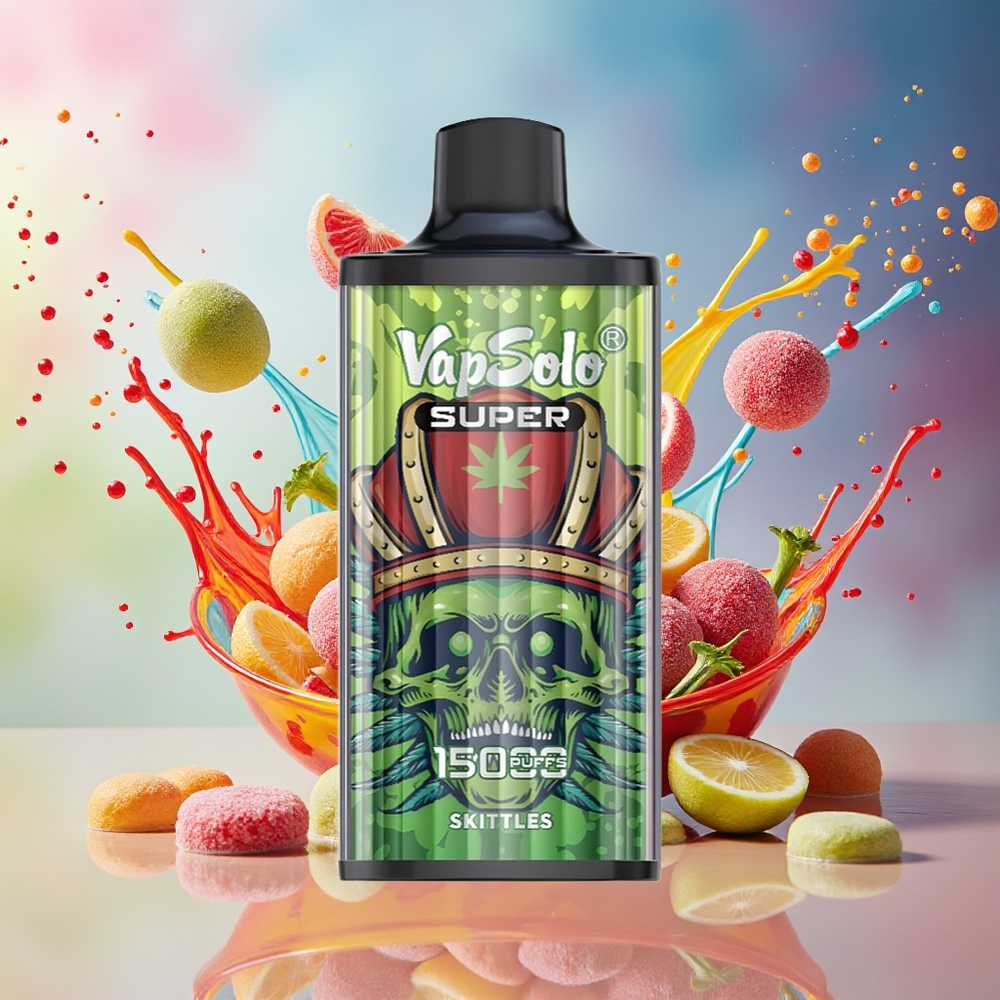 VapSolo Super 15000 Puffs Norge Engros 40ml 850mah Type-C Skittles (Drops)