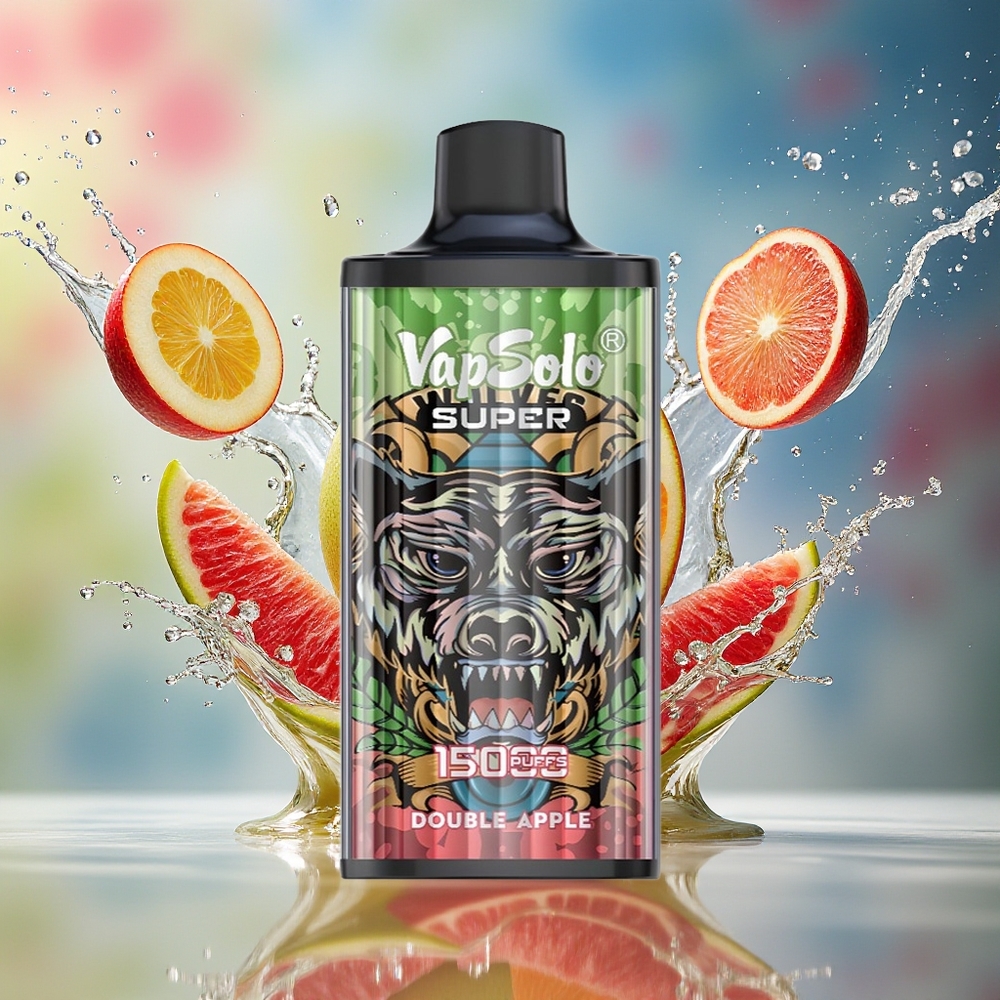 VapSolo Super 15000 Puffs Norge Engros Dobbel Eple 40ml 850mAh Type-C