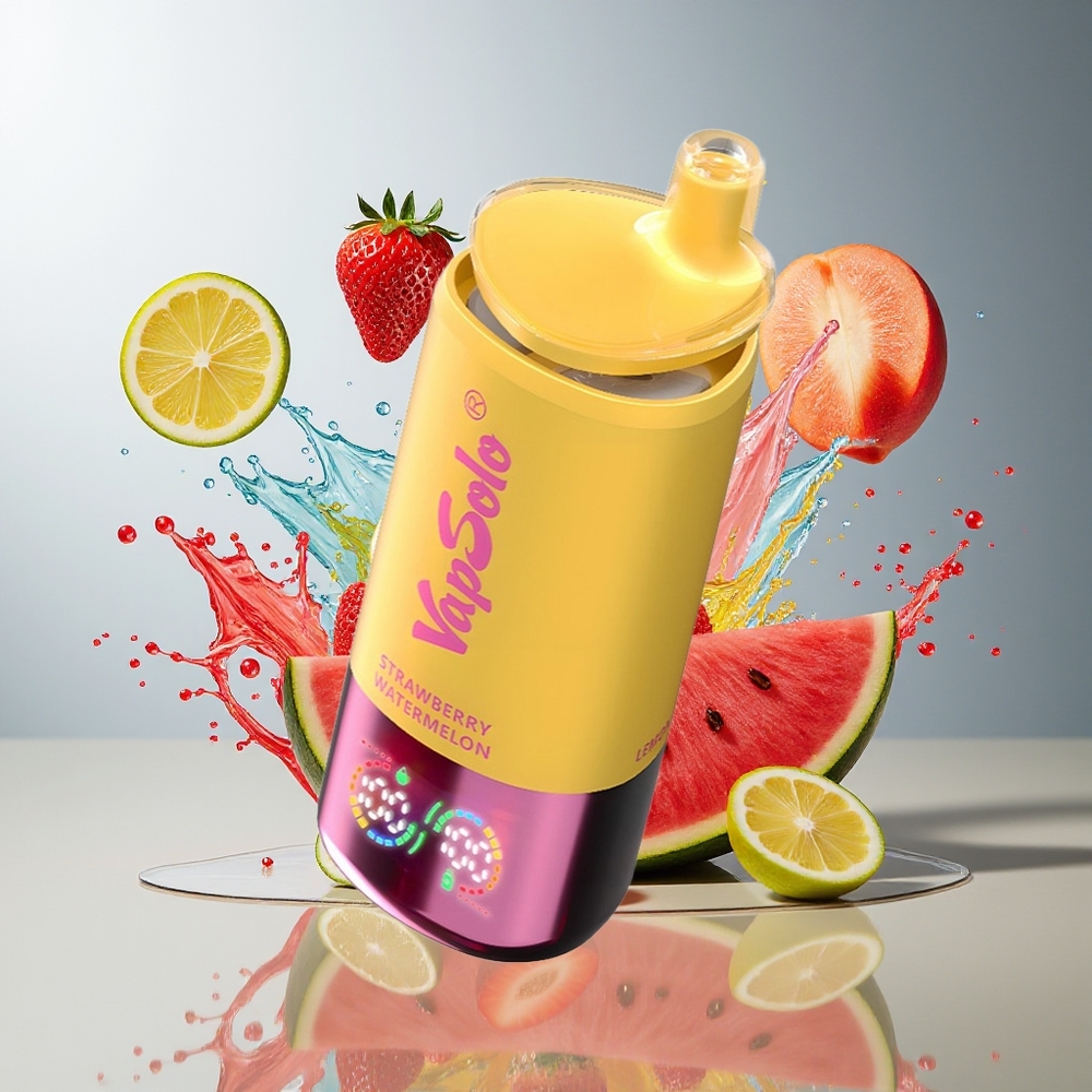 VapSolo Tripe 30000 Norge Engros Jordbær Vannmelon & Sitronsfersken 40ml Type-C
