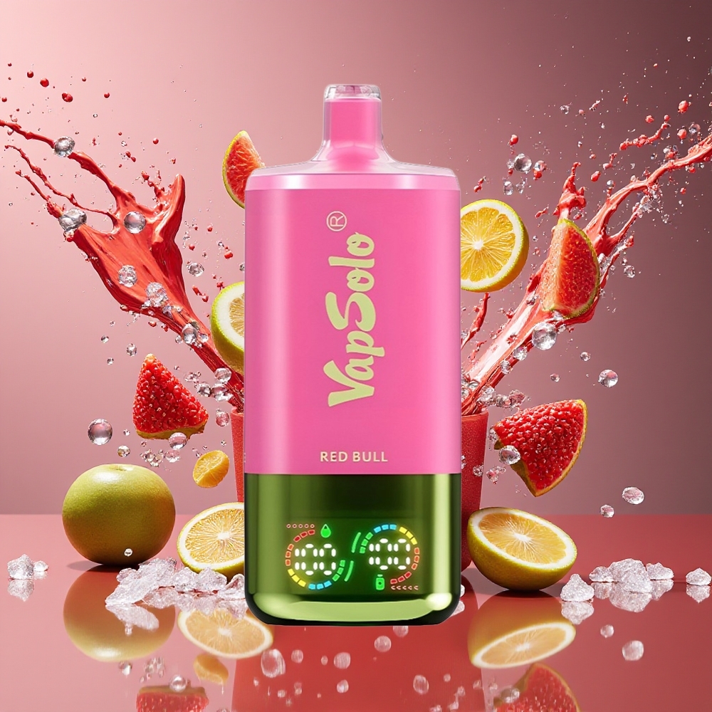 VapSolo Tripe 30000 Puffs 40ml 20mg/50mg Type-C 3-tank Rød Okse Norge Engros