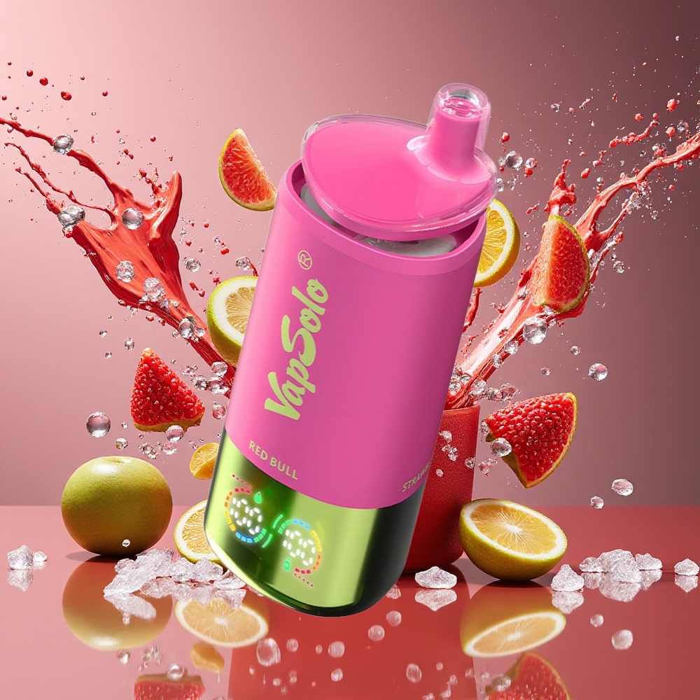 VapSolo Tripe 30000 Puffs 40ml 20mg/50mg Type-C 3-tank Rød Okse Norge Engros