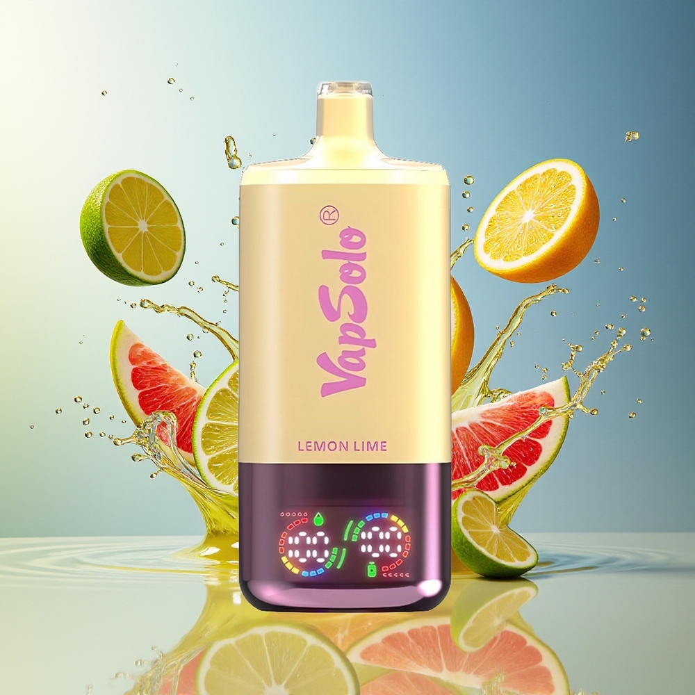 VapSolo Tripe 30000 Puffs 40ml 3 Tank Type-C Norge Engros Sitron Lime
