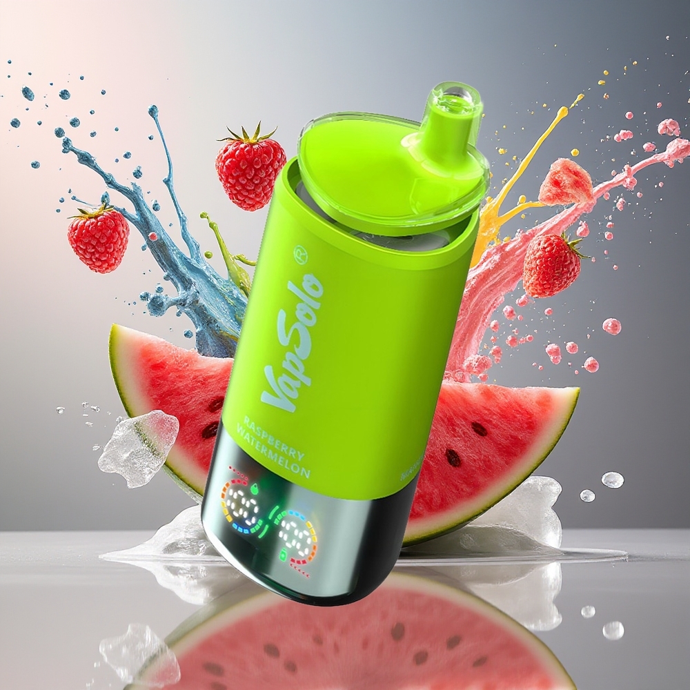 VapSolo Tripe 30000 Puffs 40ml 3-tank Type-C Bringebær Vannmelon Norge Engros