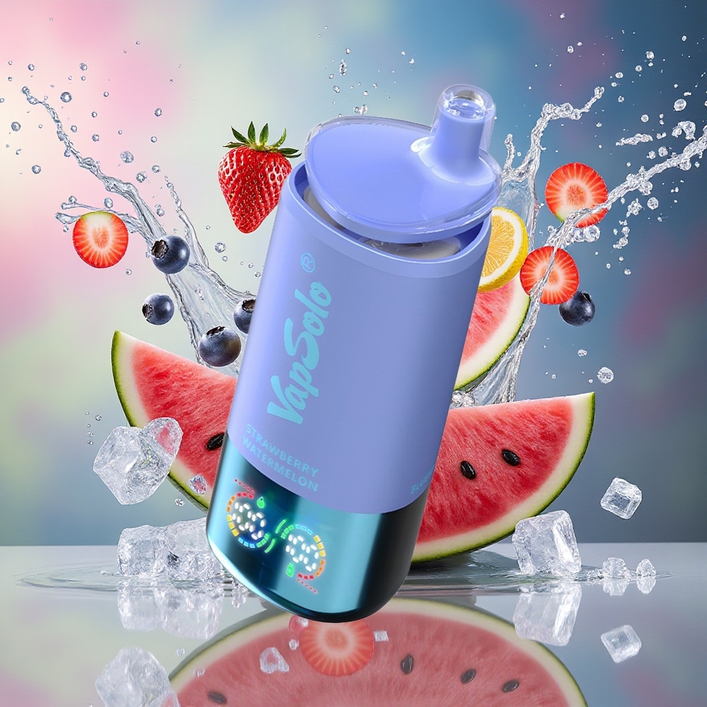 VapSolo Tripe 30000 Puffs Norge Engros 40ml Jordbær Vannmelon & Blåbær Is Type-C 3-tank