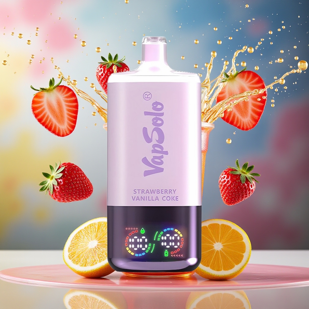 VapSolo Tripe 30000 Puffs Norge Engros Jordbær Vanilje Cola Type-C 40ml 20mg/ml 50mg/ml
