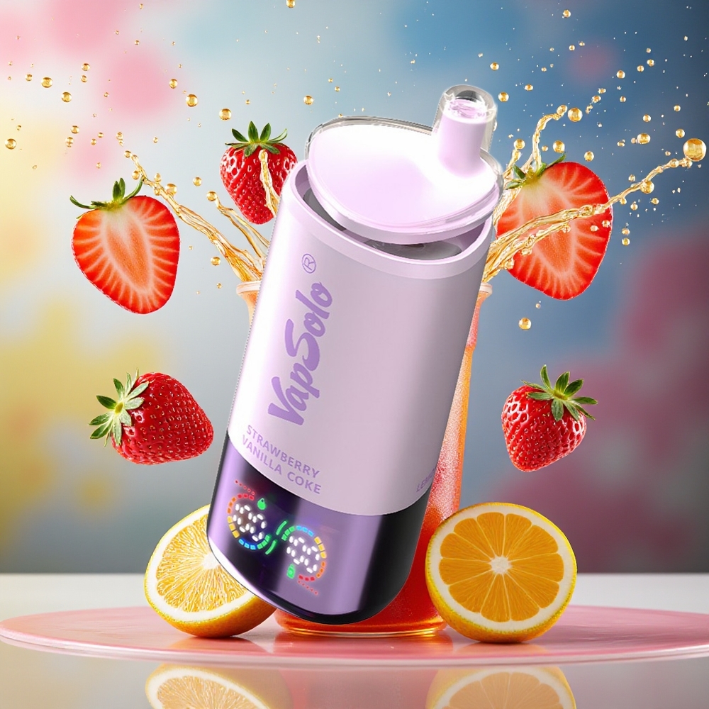 VapSolo Tripe 30000 Puffs Norge Engros Jordbær Vanilje Cola Type-C 40ml 20mg/ml 50mg/ml