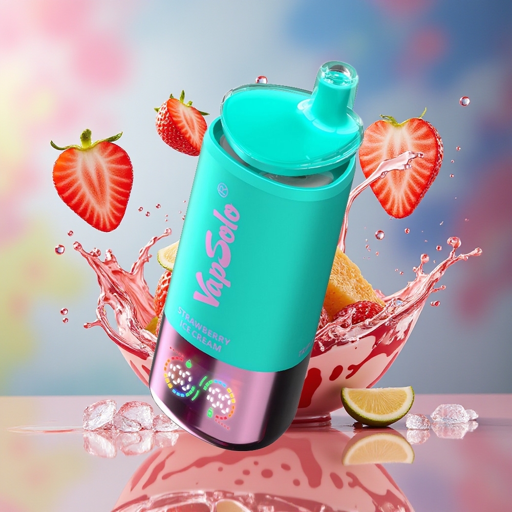 VapSolo Tripe 30000 Puffs Norge Engros Type-C 40ml Jordbær Iskrem