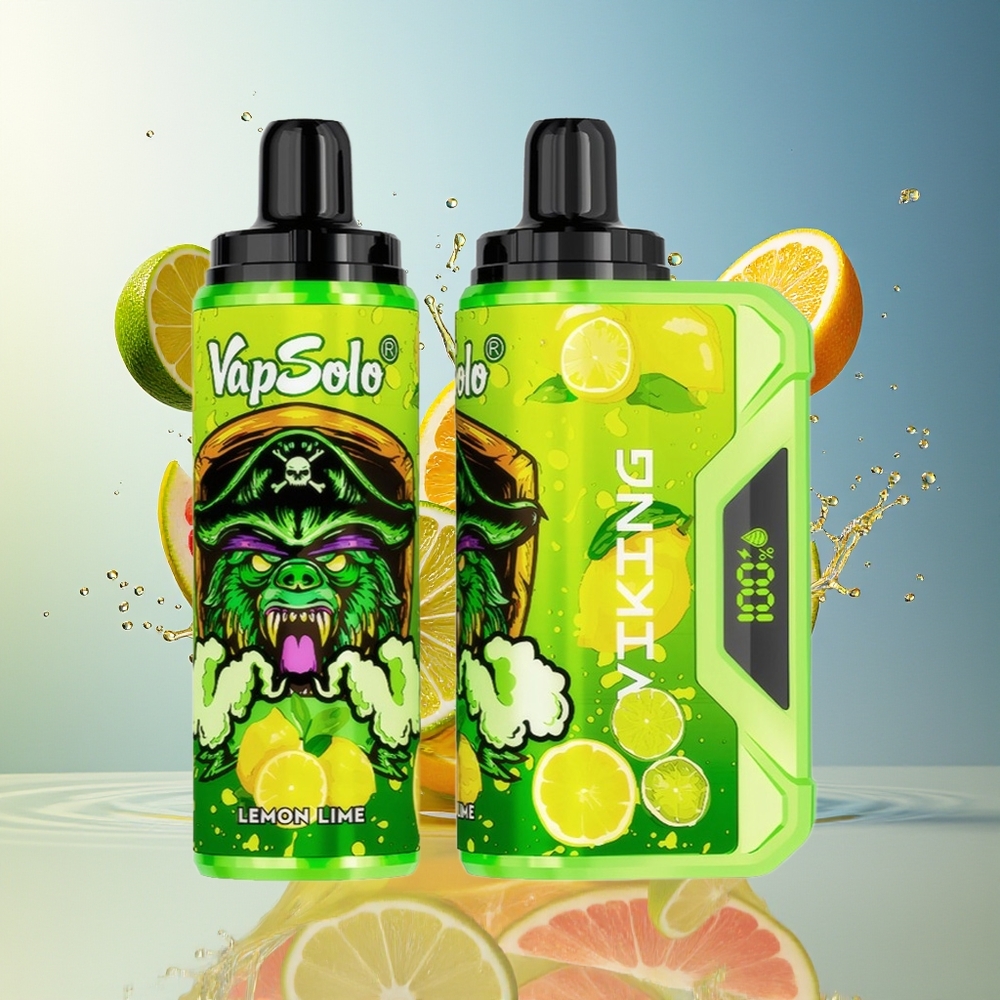 VapSolo VIKING 12000 Puffs Norge Engros 22ml 50mg Type-C Ledd Lemon Lime