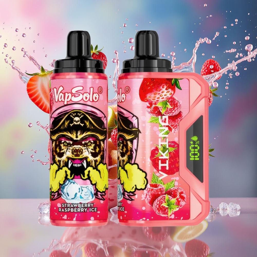 VapSolo VIKING 12000 Puffs Norge Engros 22ml Type-C Jordbær Bringebær Is