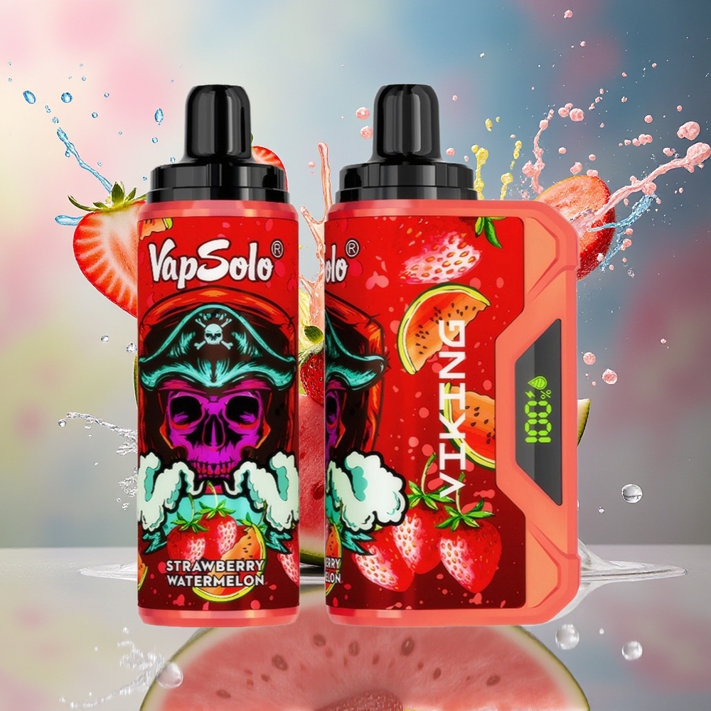VapSolo VIKING 12000 Puffs Norge Engros Type-C 22ml Jordbær Vannmelon