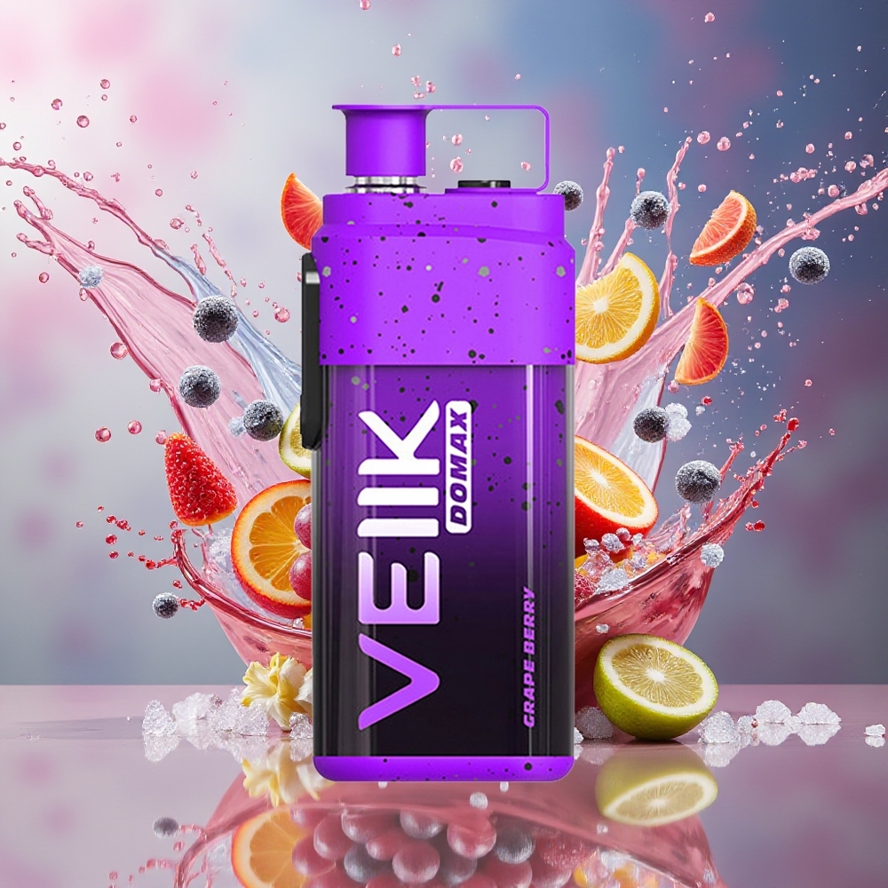 VEIIK DOMAX 20000 Norge Engros Druer Bær 25ML 850mAh TYPE C Luftstrømsjustering Digital Skjerm