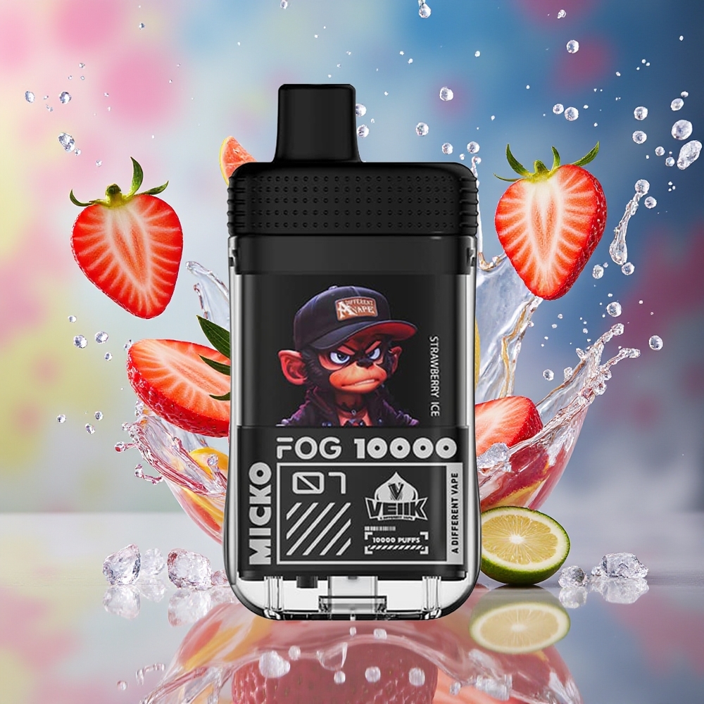 VEIIK MICKO FOG 10000 Puffs Norge Engros Jordbær Is 500mAh Type-C 30mg/ml Salt Nic