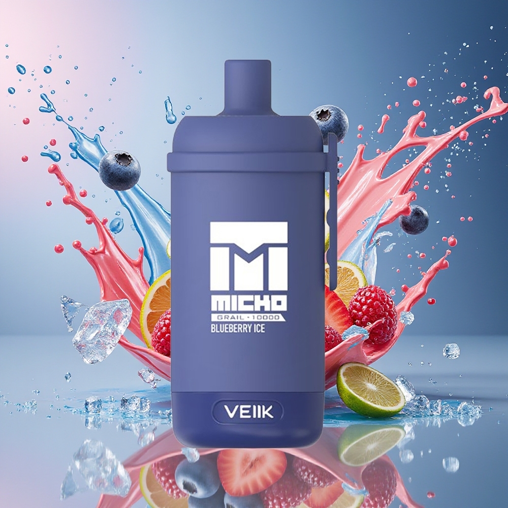 VEIIK MICKO GRAIL 10000 Puffs Norge Engros Blåbær Is 1.0ohm 600mAh 30mg/mL PC