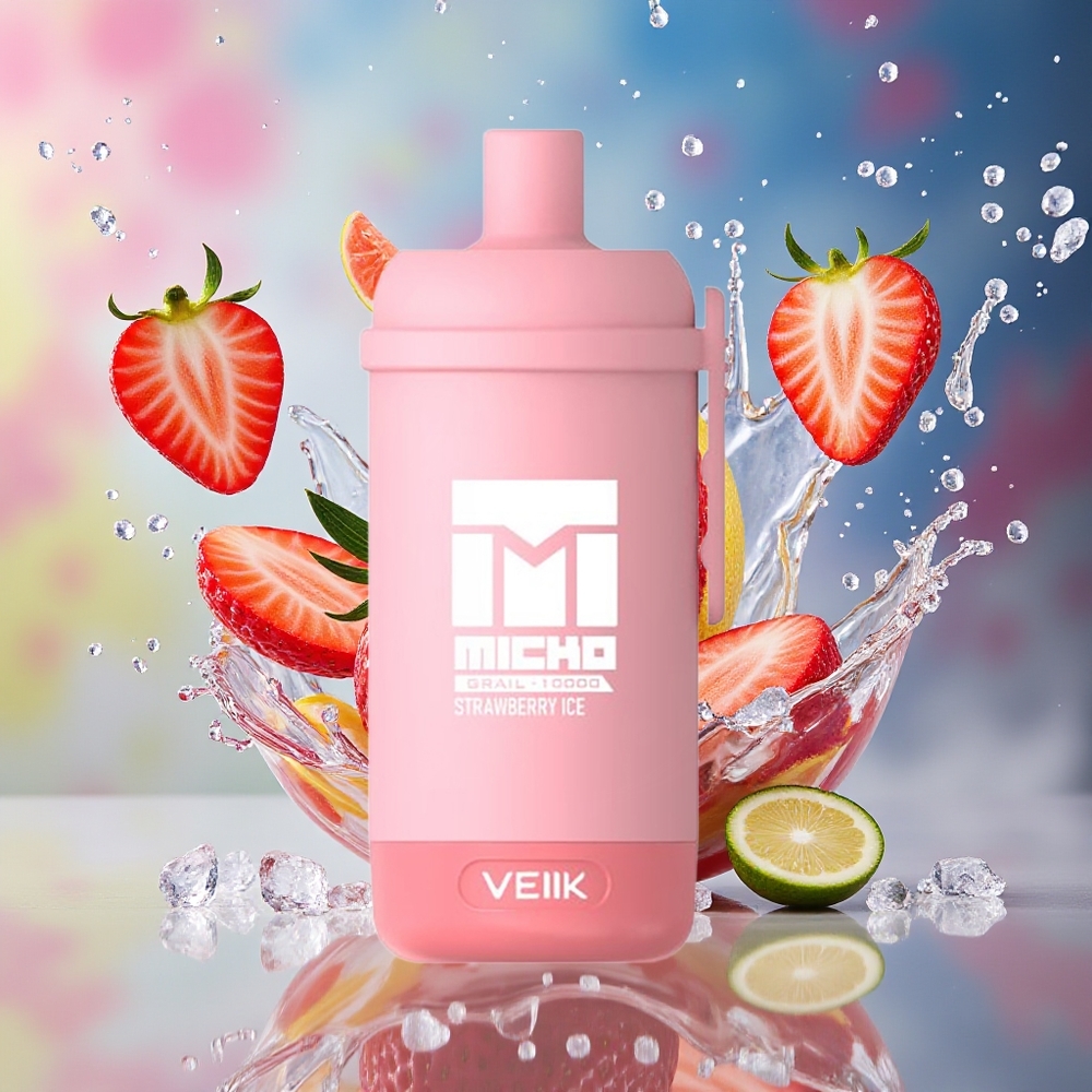 VEIIK MICKO GRAIL 10000 Puffs Norge Engros Jordbær Is 1.0ohm Mesh 600mAh PC