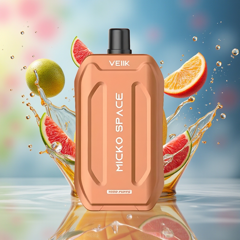 VEIIK MICKO SPACE 7000 Puffs Engangs Vape Mango Is 5% 18ml 500mAh Norge Engros