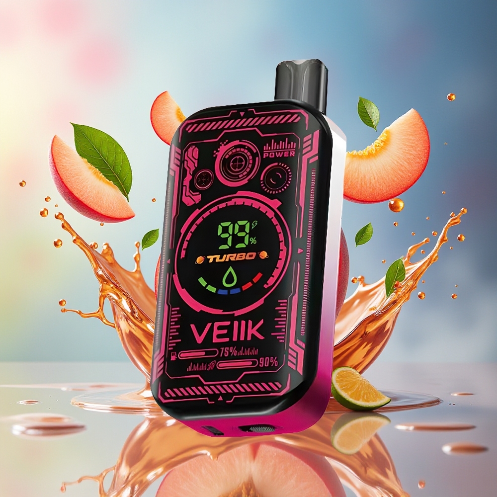VEIIK SPACE MIST 25000 Puffs Norge Engros 20ML Juicy Peach (Saftig Fersken) Dual Mesh Coil
