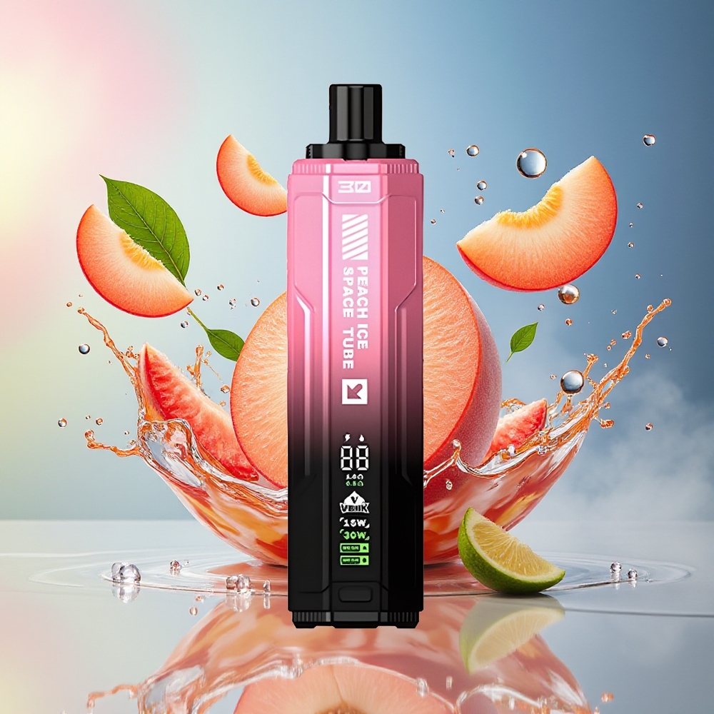 VEIIK SPACE TUBE 20000 Puffs Norge Engros Fersken Is 22ml 850mAh Type-C Skjerm