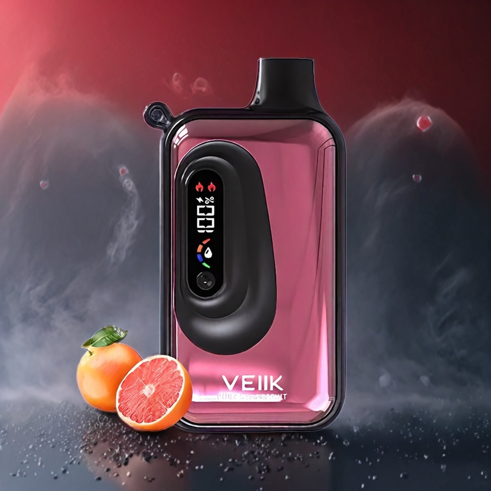 VEIIK SPACE VKK 20000 Puffs Dynamisk LCD Skjerm Rød Grapefrukt Norge Engros