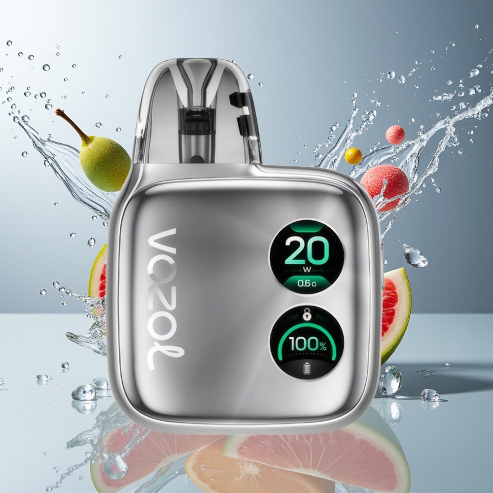 VOZOL ACE Pro 1.47'' Skjerm 1400mAh 3-Nivå Luftstrøm Is Sølv Norge Engros