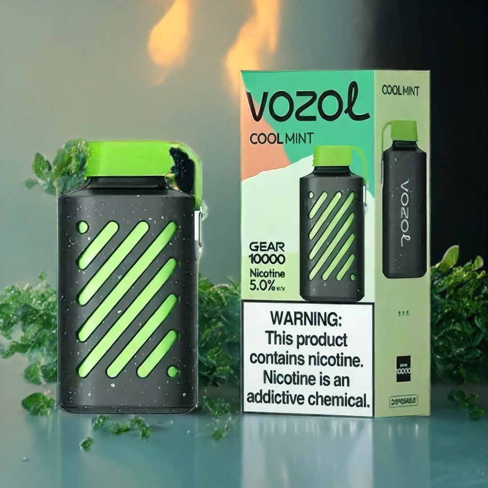 VOZOL GEAR 10000 Engangs Vape Kjølig Mynte Norge Engros 10000 Puff 20ml VAMT Mesh Coil