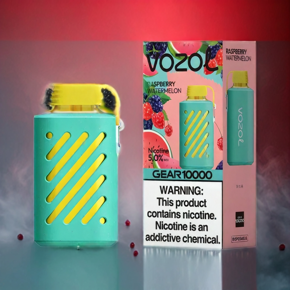 VOZOL GEAR 10000 Norge Engros 20ml Bringebær Vannmelon 10000 Puffs 20/50mg/ml
