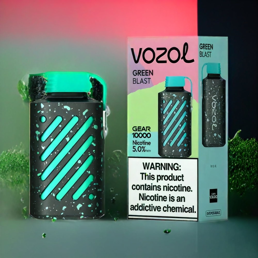 VOZOL GEAR 10000 Norge Engros Grønn Blast 10000 Puffs 20ml E-væske VAMT Mesh Coil