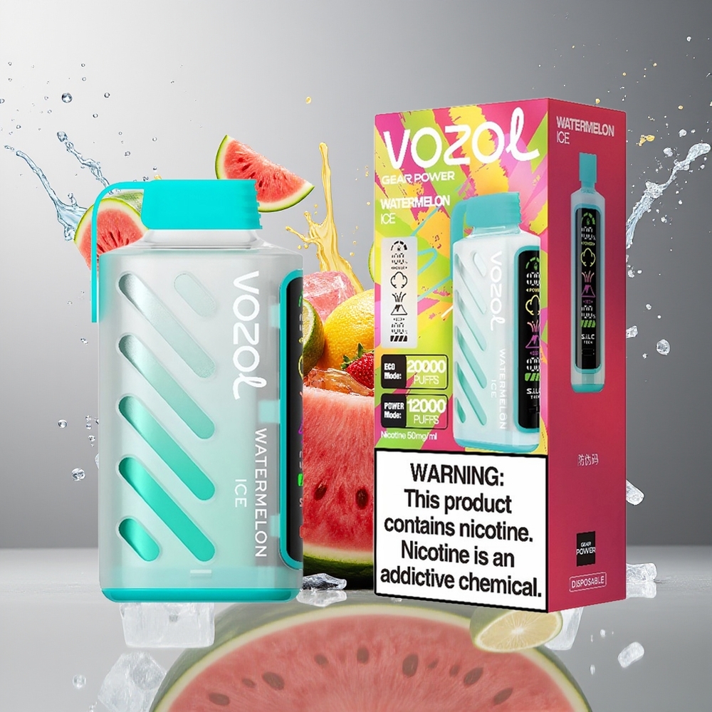 VOZOL Gear Power 20000 Norge Engros Vannmelon Is 20mL Dual Mesh Full Skjerm