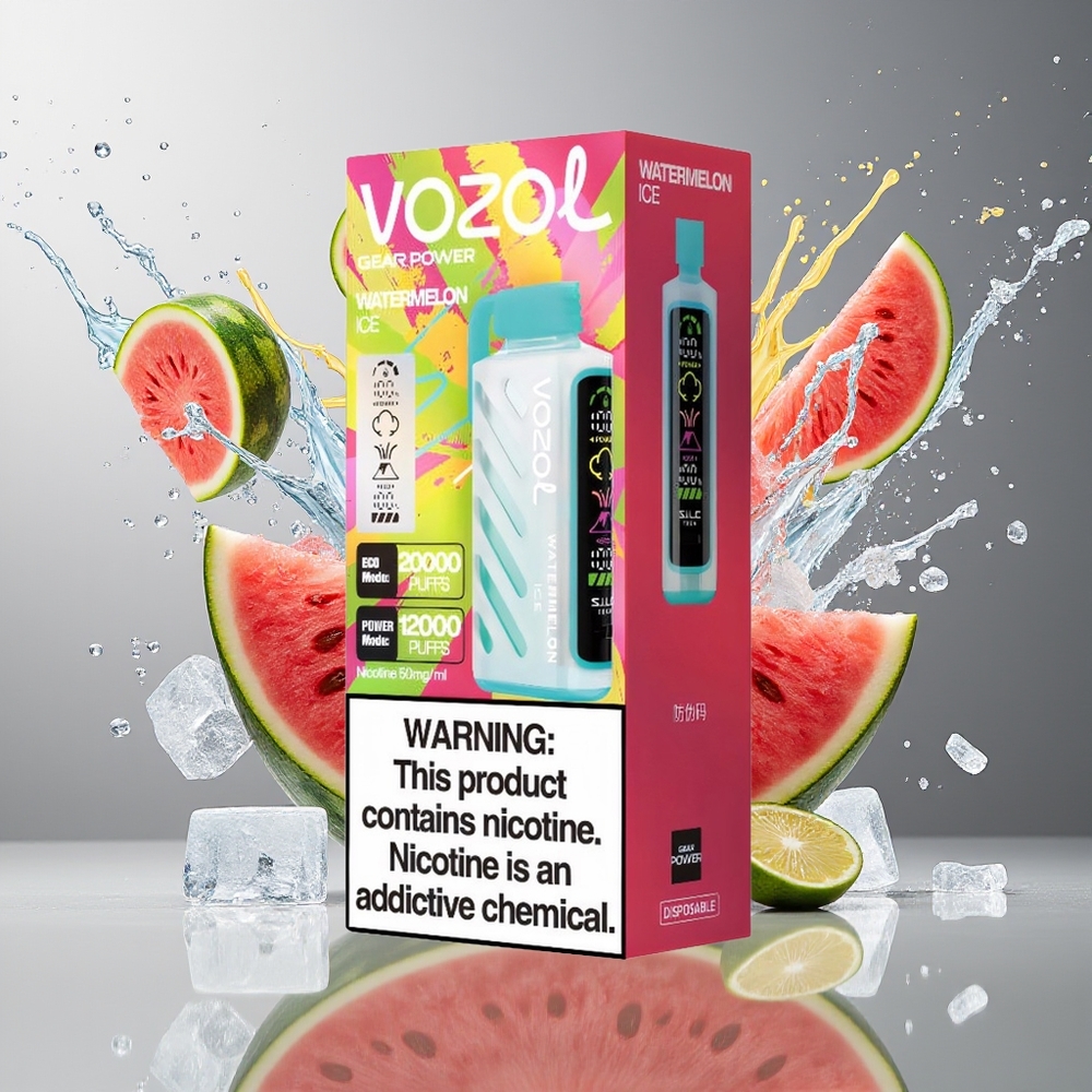 VOZOL Gear Power 20000 Norge Engros Vannmelon Is 20mL Dual Mesh Full Skjerm