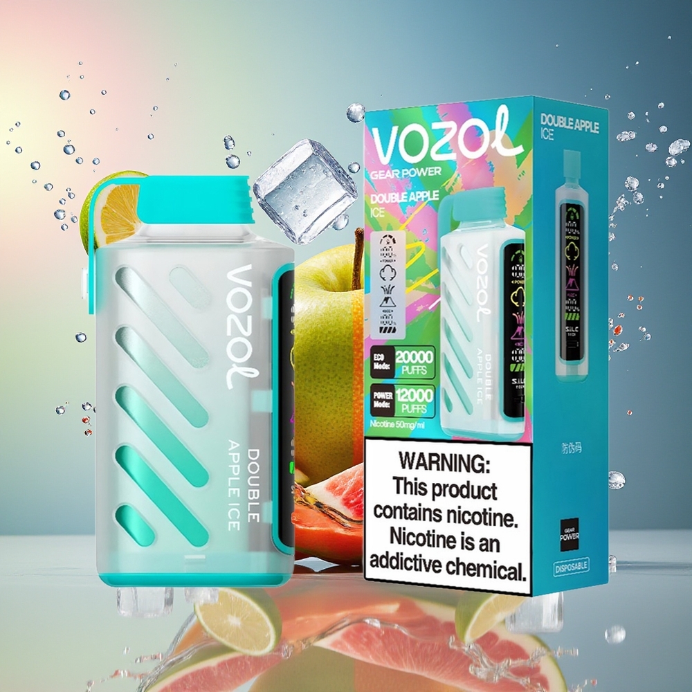 VOZOL Gear Power 20000 Puffs Norge Engros Dobbel Eple Is S.i.L.C. Tech 20mL Dual Mesh