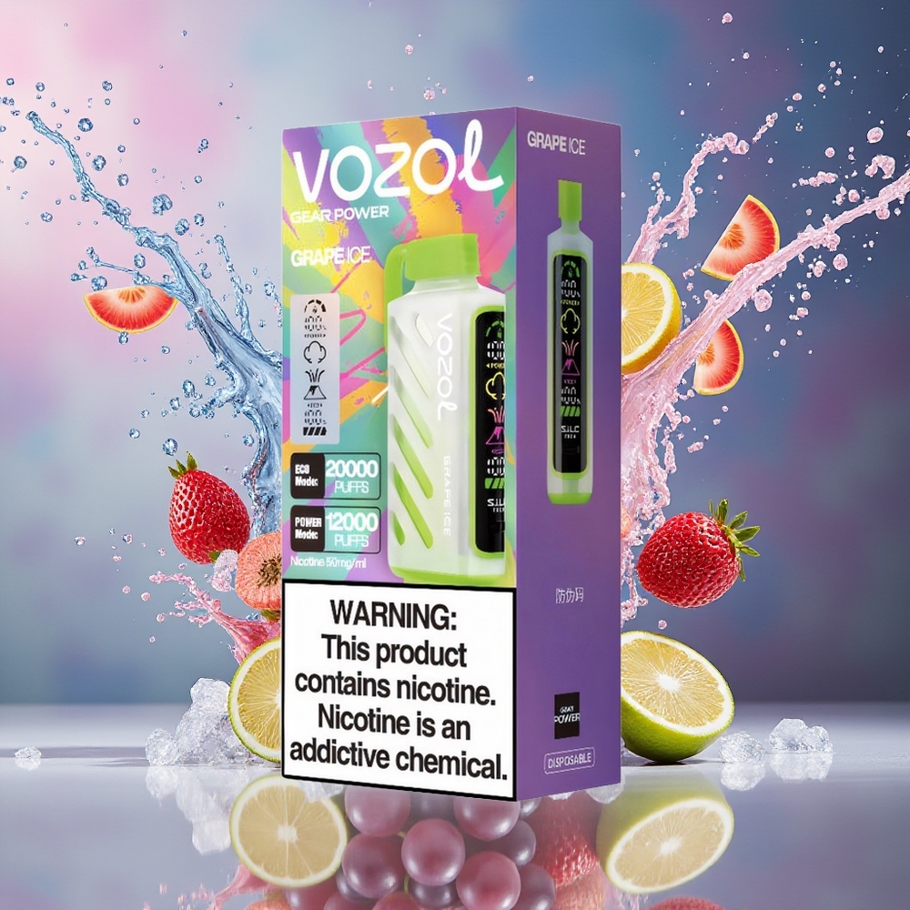 VOZOL Gear Power 20000 Puffs Norge Engros Dual Mesh Coil Full Skjerm 20mL Drueis