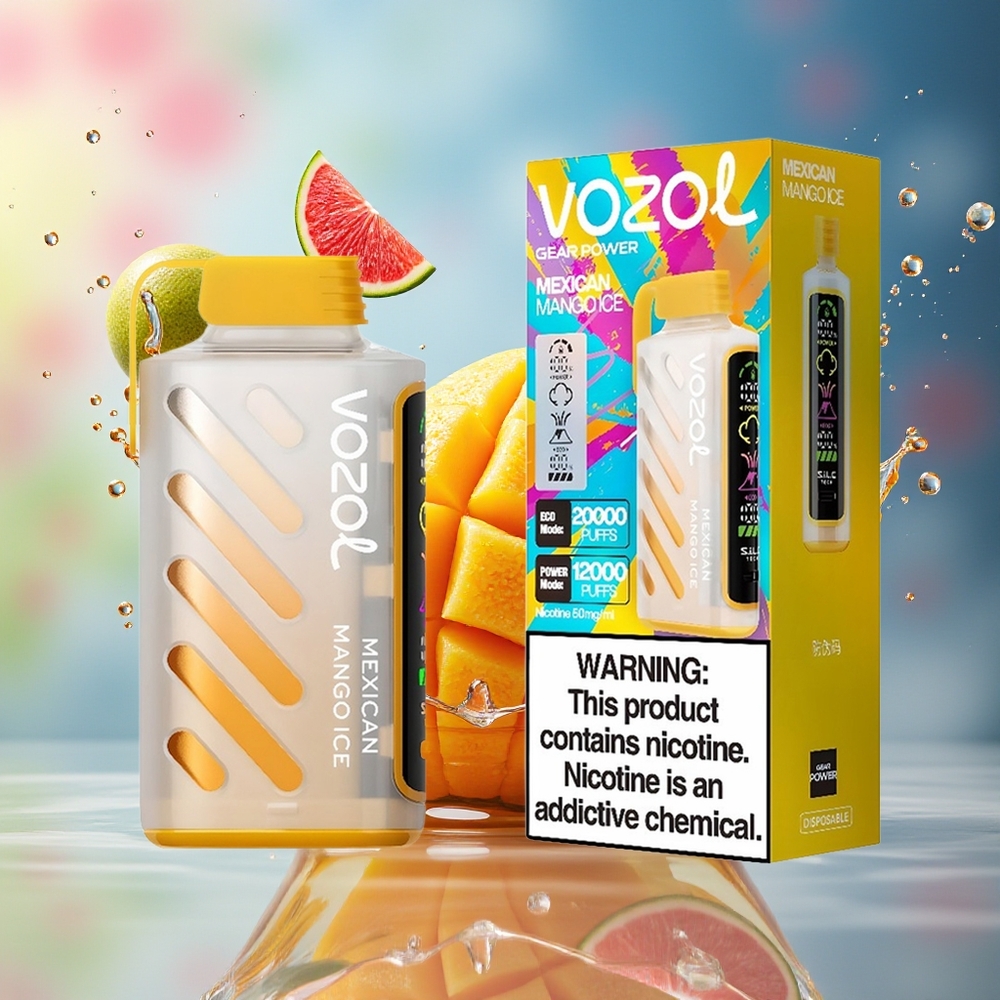 VOZOL Gear Power 20000 Puffs Norge Engros Dual Mesh Coil Mexicansk Mango Is