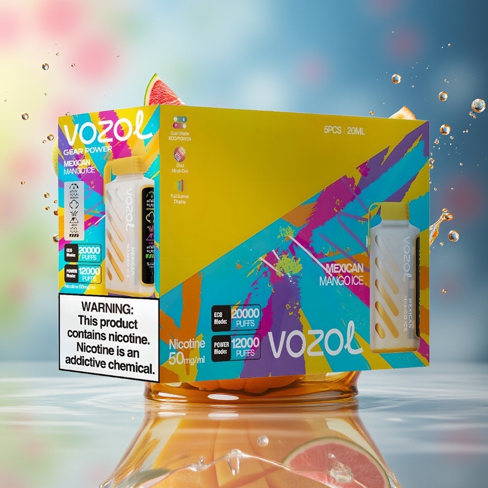 VOZOL Gear Power 20000 Puffs Norge Engros Dual Mesh Coil Mexicansk Mango Is