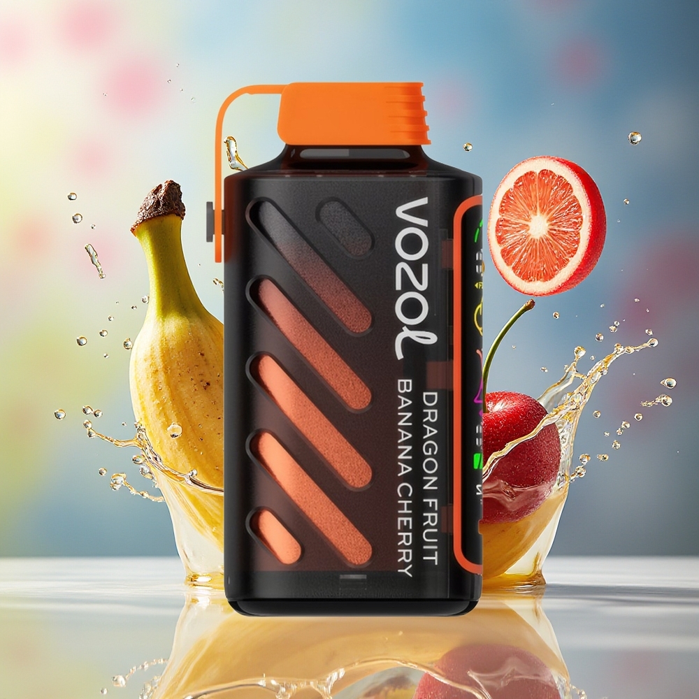 VOZOL Gear Power 20000 Puffs Norge Engros S.i.L.C. Tech Dual Mesh Full Skjerm Dragefrukt Banan Kirsebær