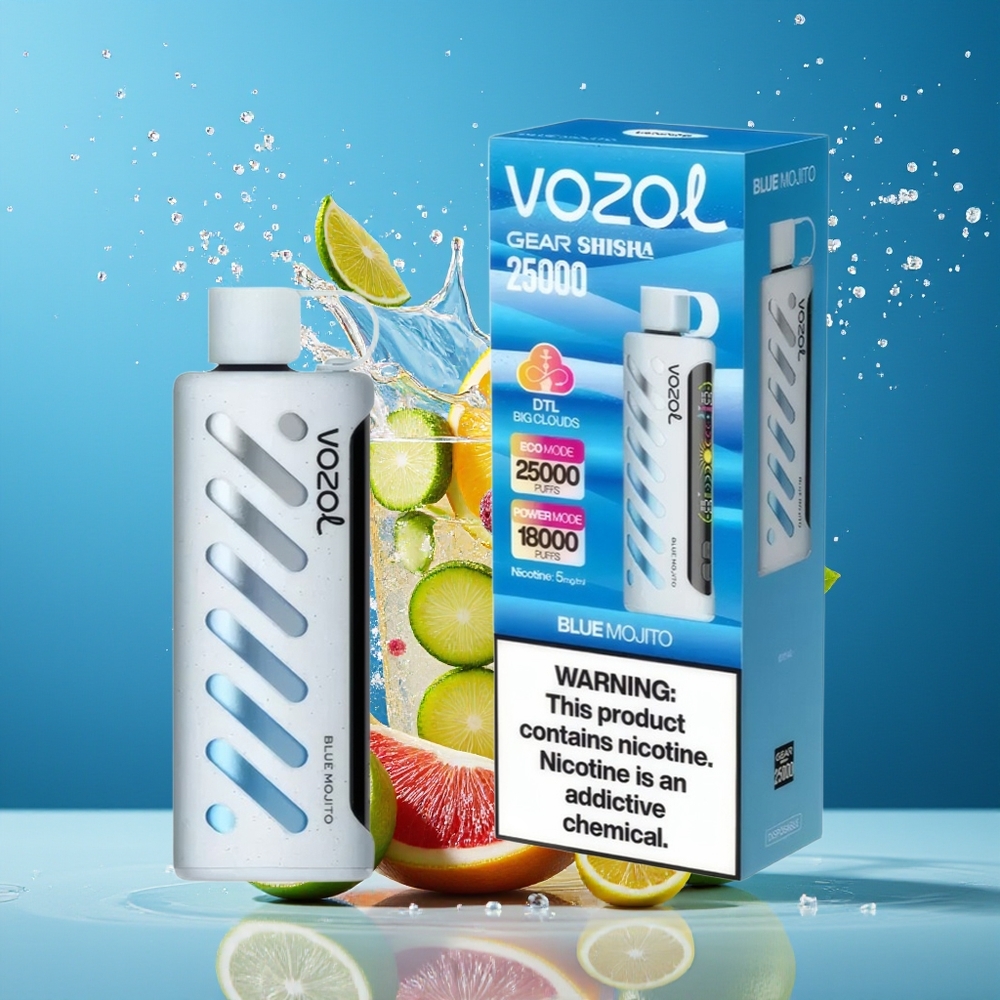 VOZOL Gear Shisha 25000 Puffs Dual Mesh Norge Engros Blå Mojito