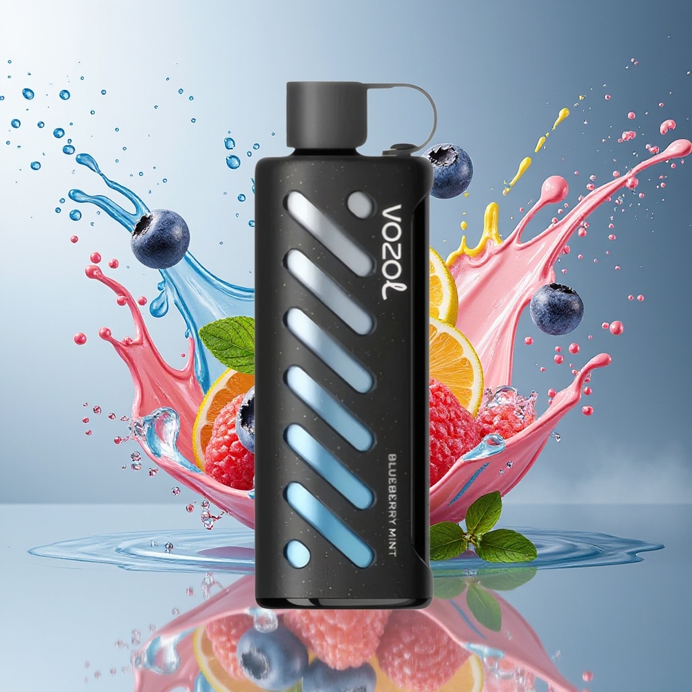VOZOL Gear Shisha 25000 Puffs Norge Engros Blåbær Mynte med S.i.L.C Tech og Dual Mesh
